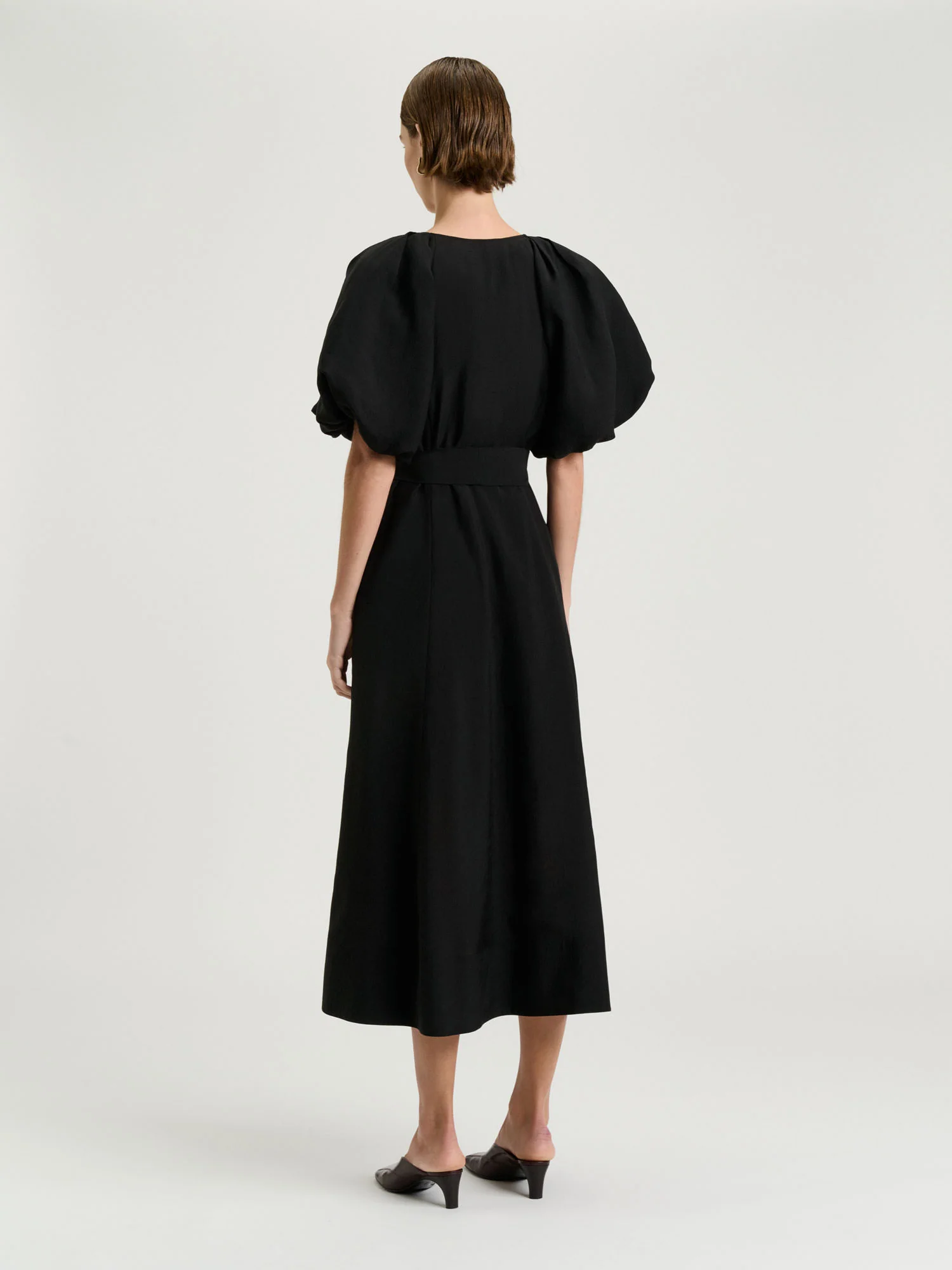 BLOUSON SLEEVE MIDI SHIRTDRESS - Image 4