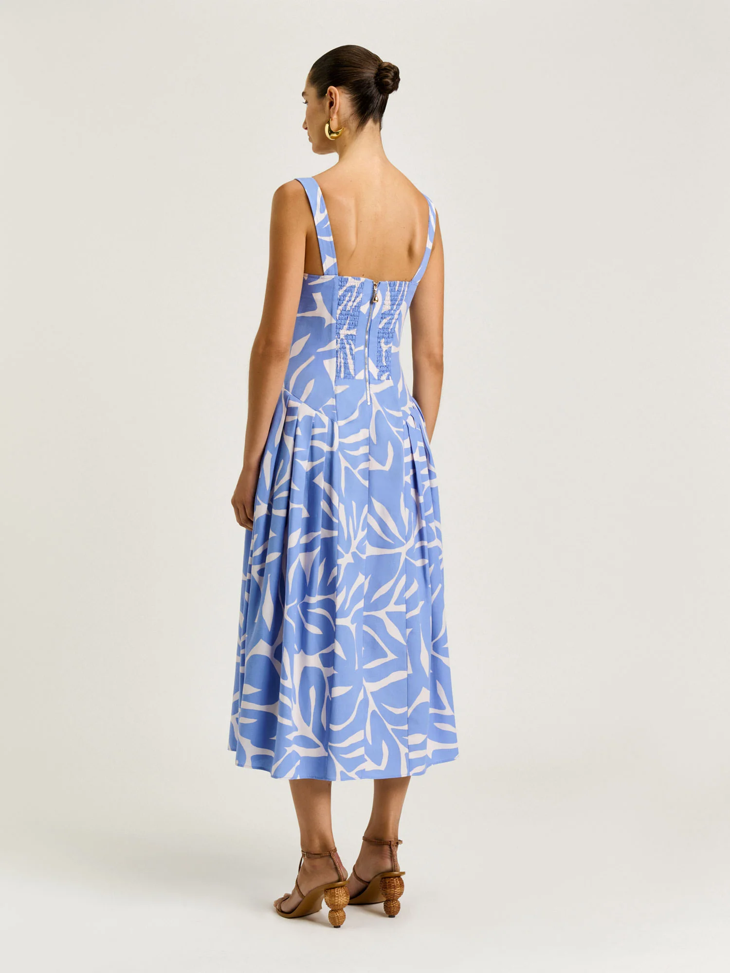 BLUE FOLIAGE MIDI DRESS - Image 5