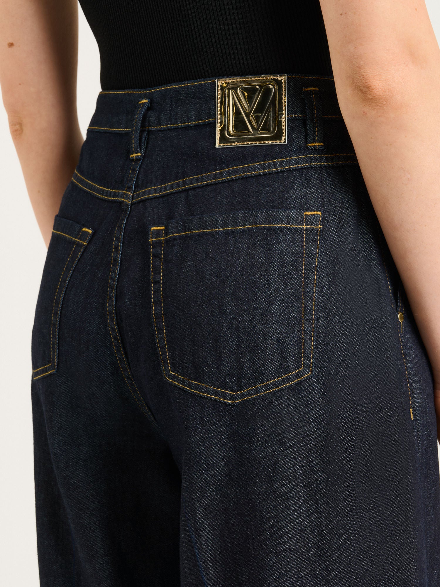 COTTON LYOCELL PINTUCK WIDE CROPPED JEAN - Image 4