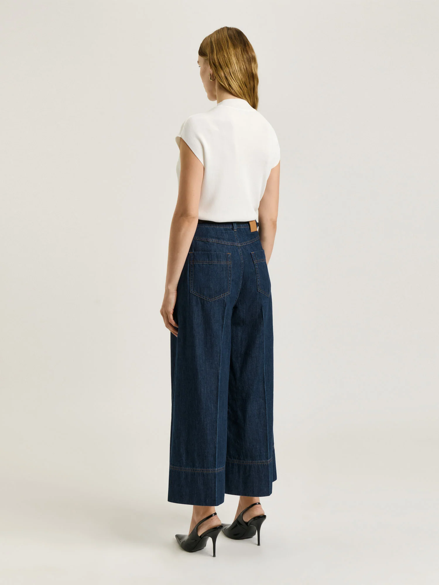 COTTON TENCEL DENIM WIDE CROPPED JEAN - Image 3