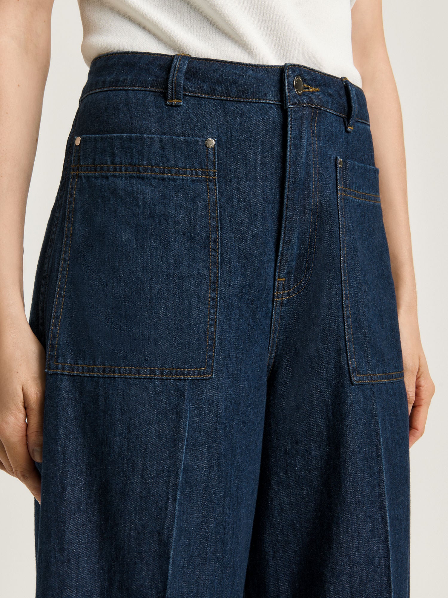 COTTON TENCEL DENIM WIDE CROPPED JEAN - Image 4