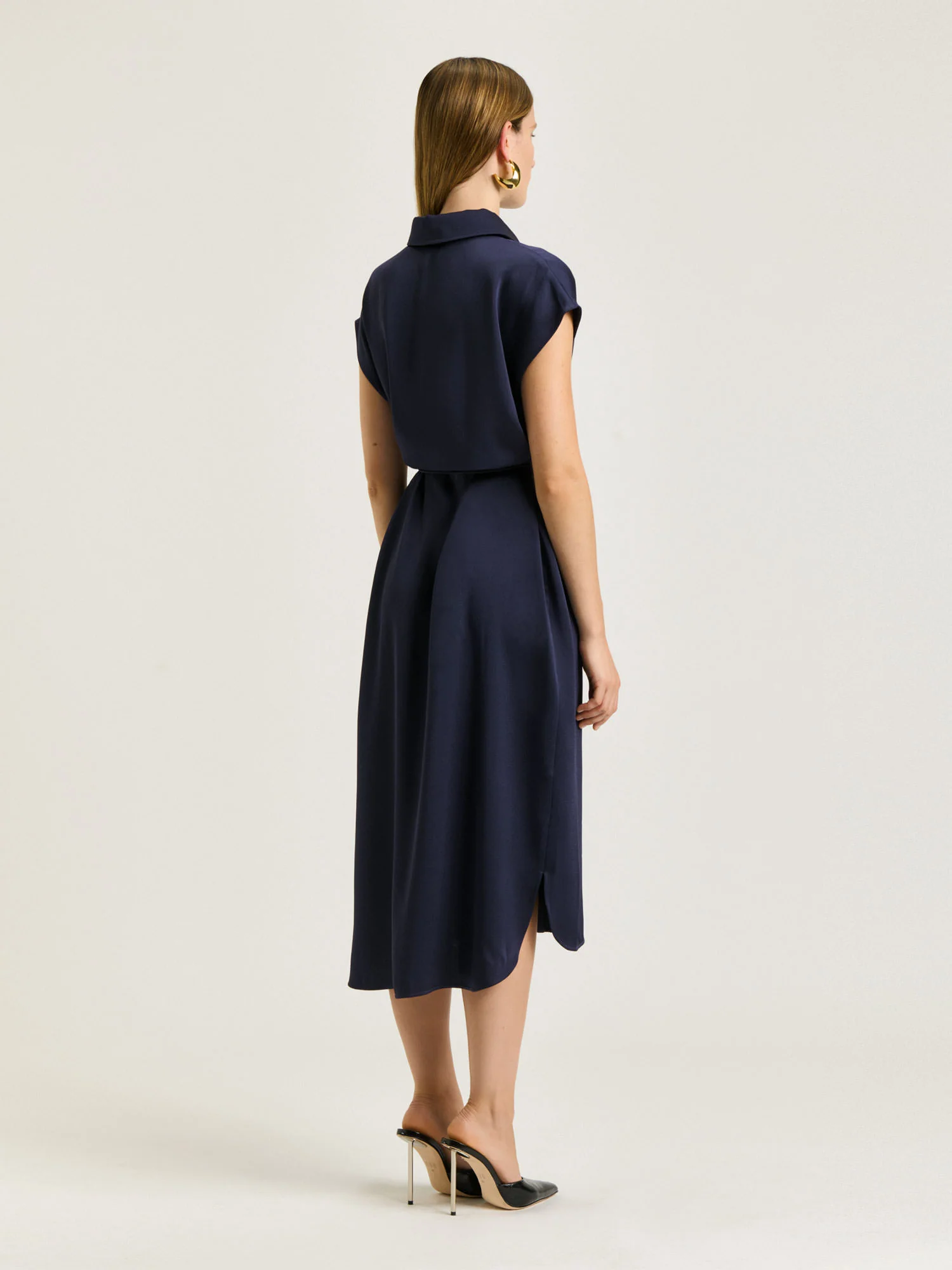 CREPE BACK SATIN SHIRTDRESS - Image 10