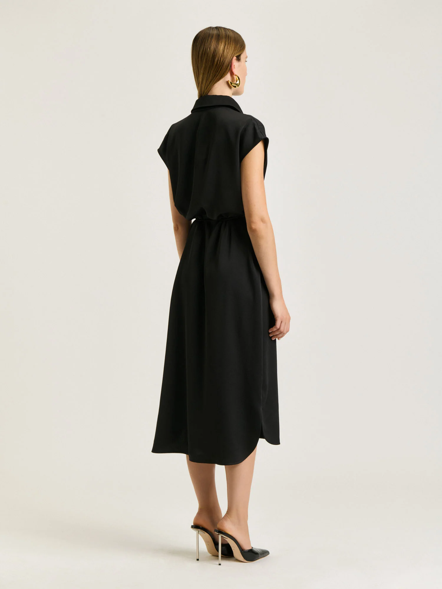 CREPE BACK SATIN SHIRTDRESS - Image 4