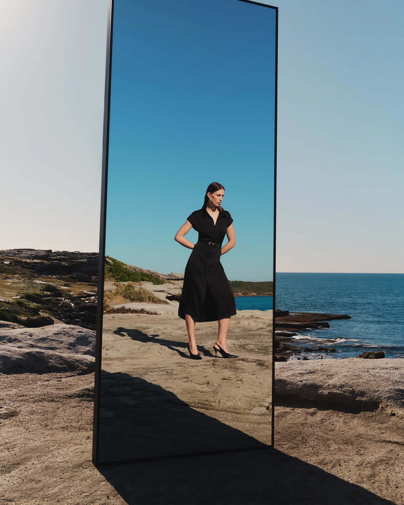 CREPE BACK SATIN SHIRTDRESS - Image 6