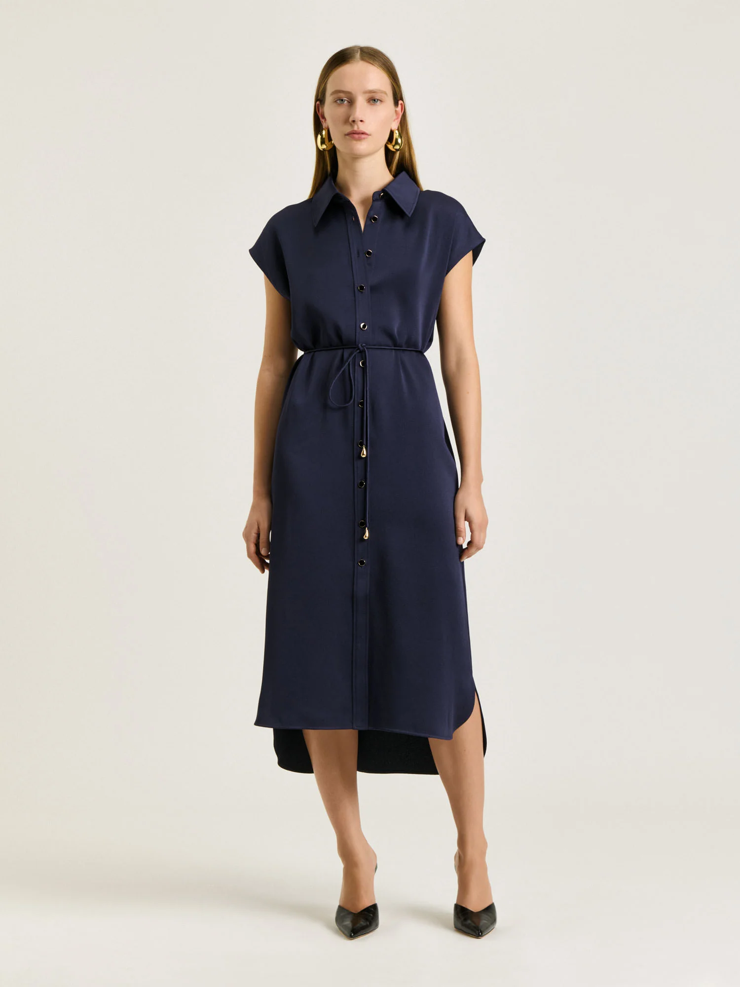 CREPE BACK SATIN SHIRTDRESS - Image 7