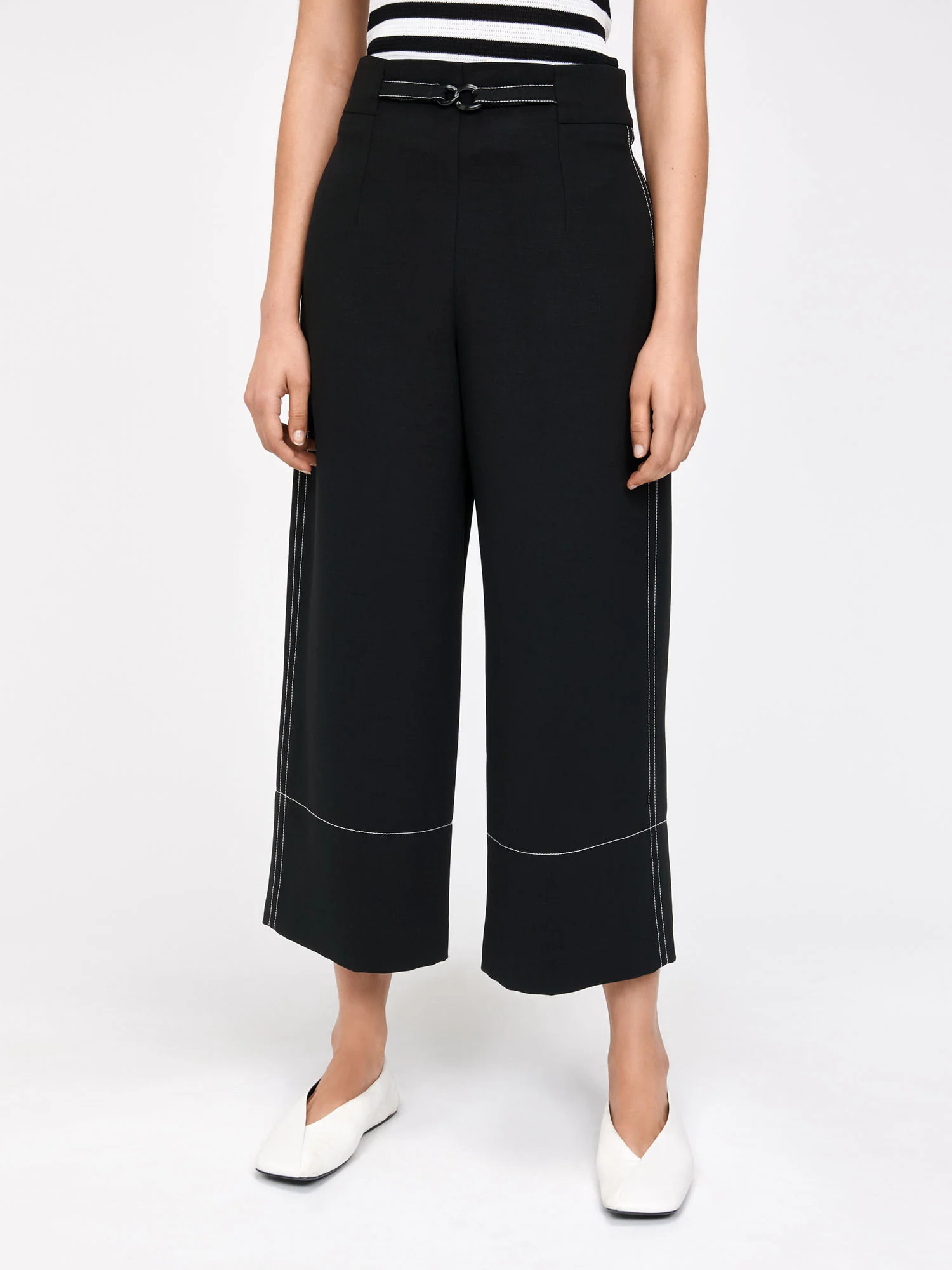 DOUBLE WEAVE TOPSTITCHED CROPPED PANT - Image 5