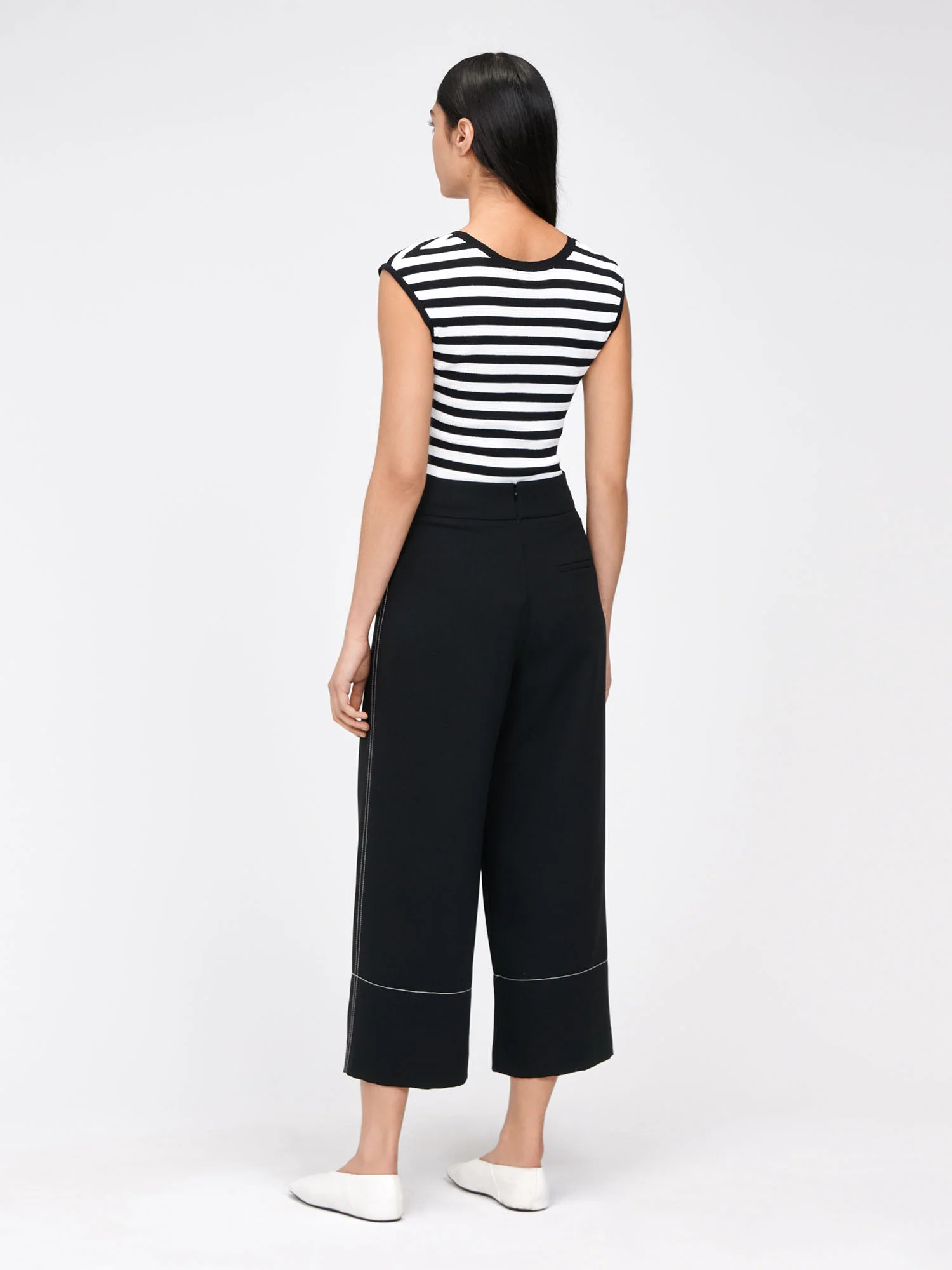 DOUBLE WEAVE TOPSTITCHED CROPPED PANT - Image 6