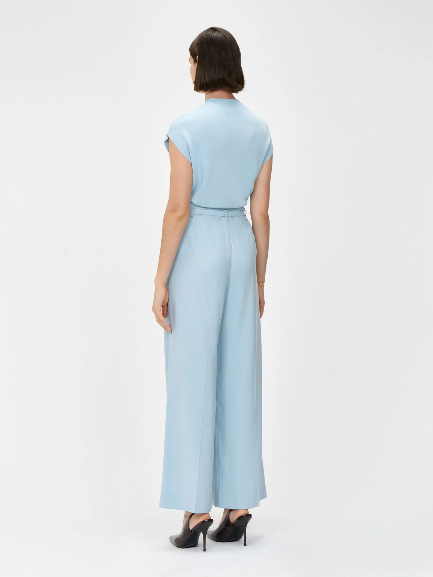 DRAPEY ECOVERO VISCOSE BELTED PANT - Image 3