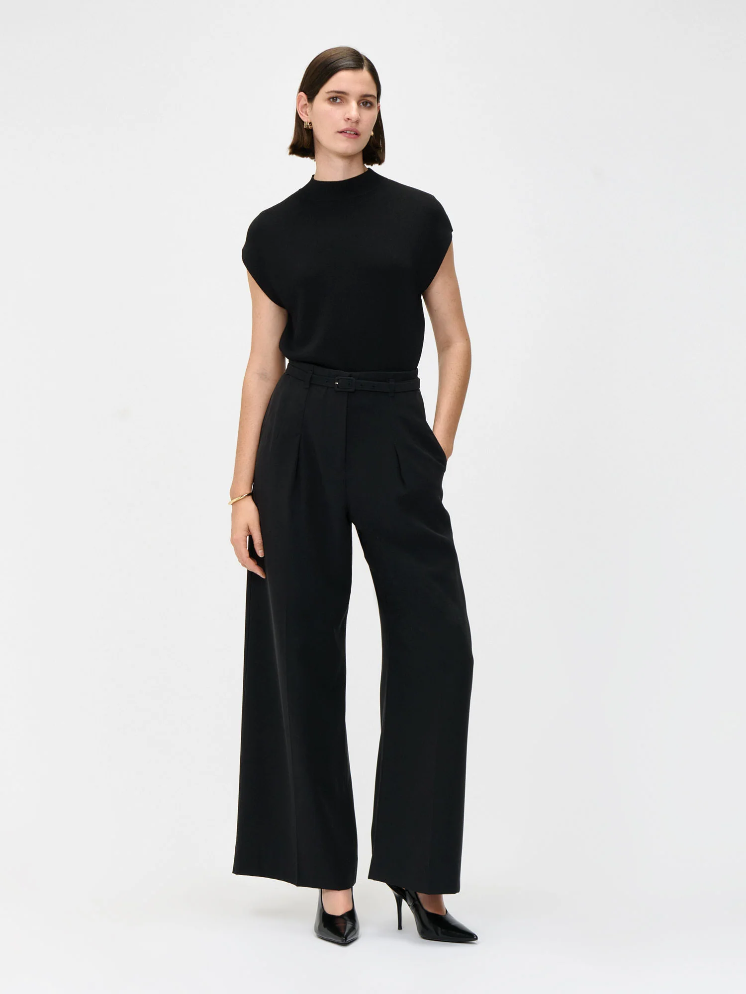 DRAPEY ECOVERO VISCOSE BELTED PANT - Image 4