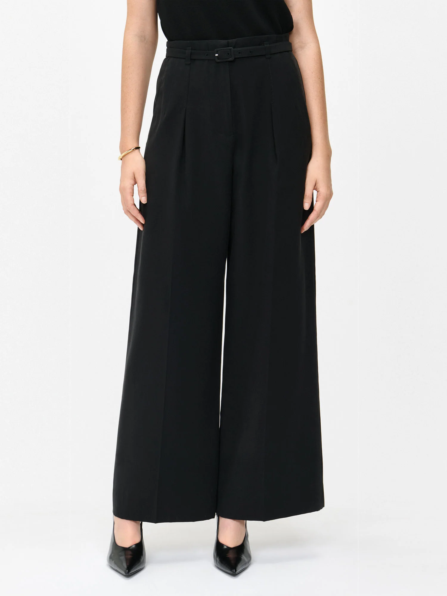 DRAPEY ECOVERO VISCOSE BELTED PANT - Image 5