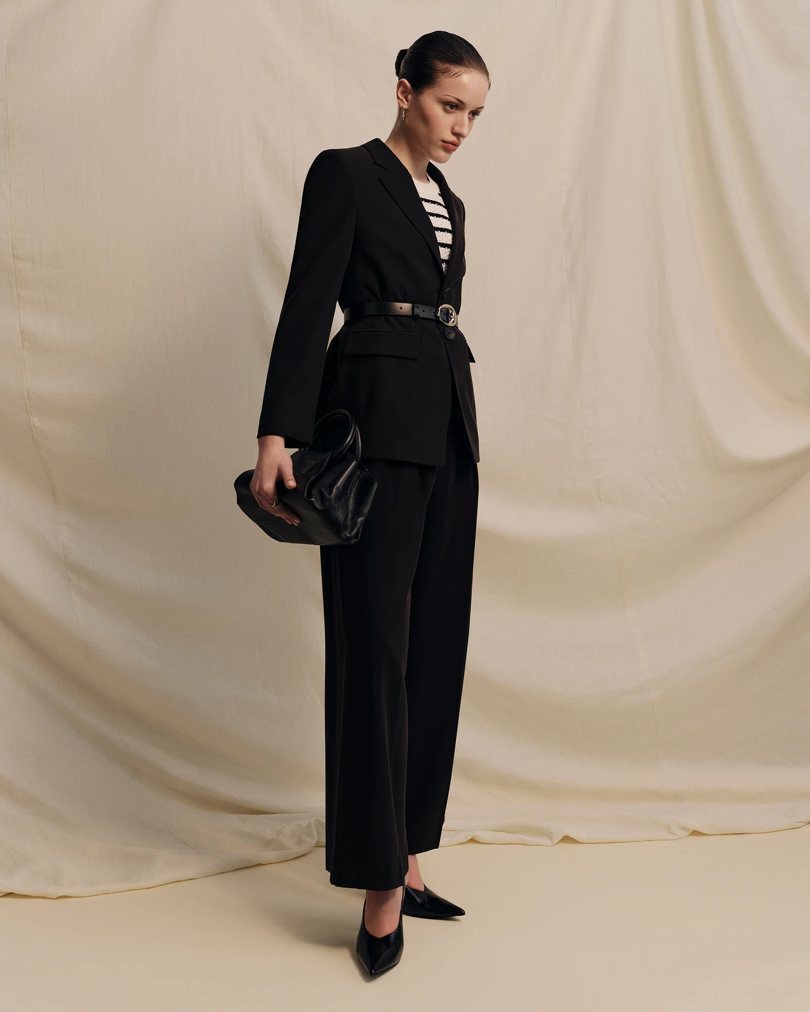 DRAPEY ECOVERO VISCOSE BELTED PANT - Image 7