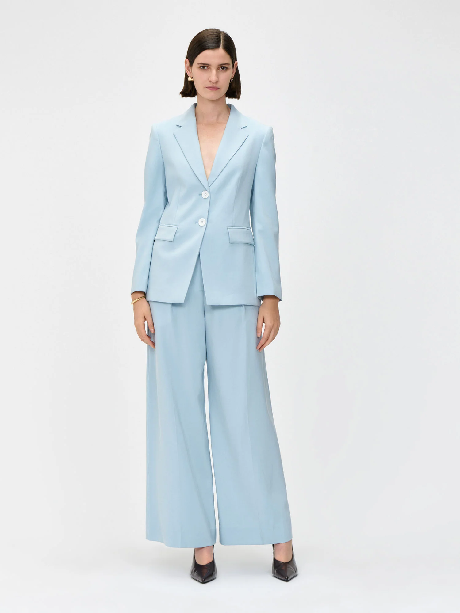 DRAPEY ECOVERO VISCOSE SEMI FITTED BLAZER - Image 7