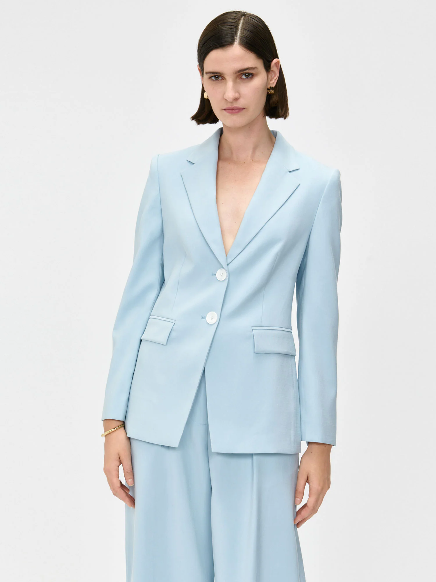 DRAPEY ECOVERO VISCOSE SEMI FITTED BLAZER - Image 8