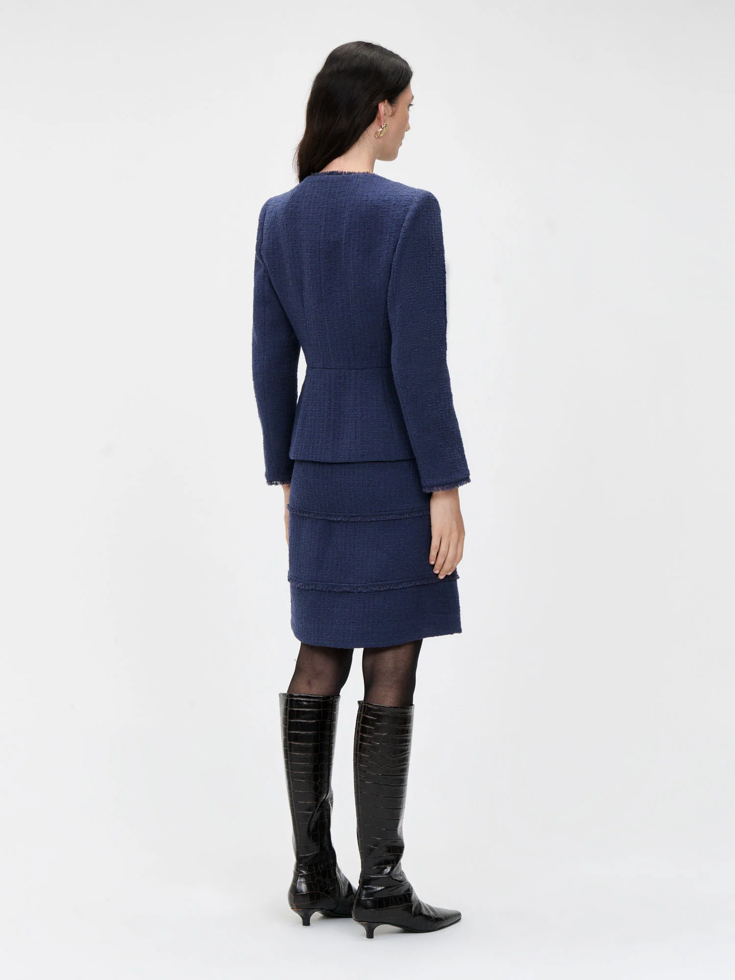 EUROPEAN TWEED FRINGED SKIRT - Image 3