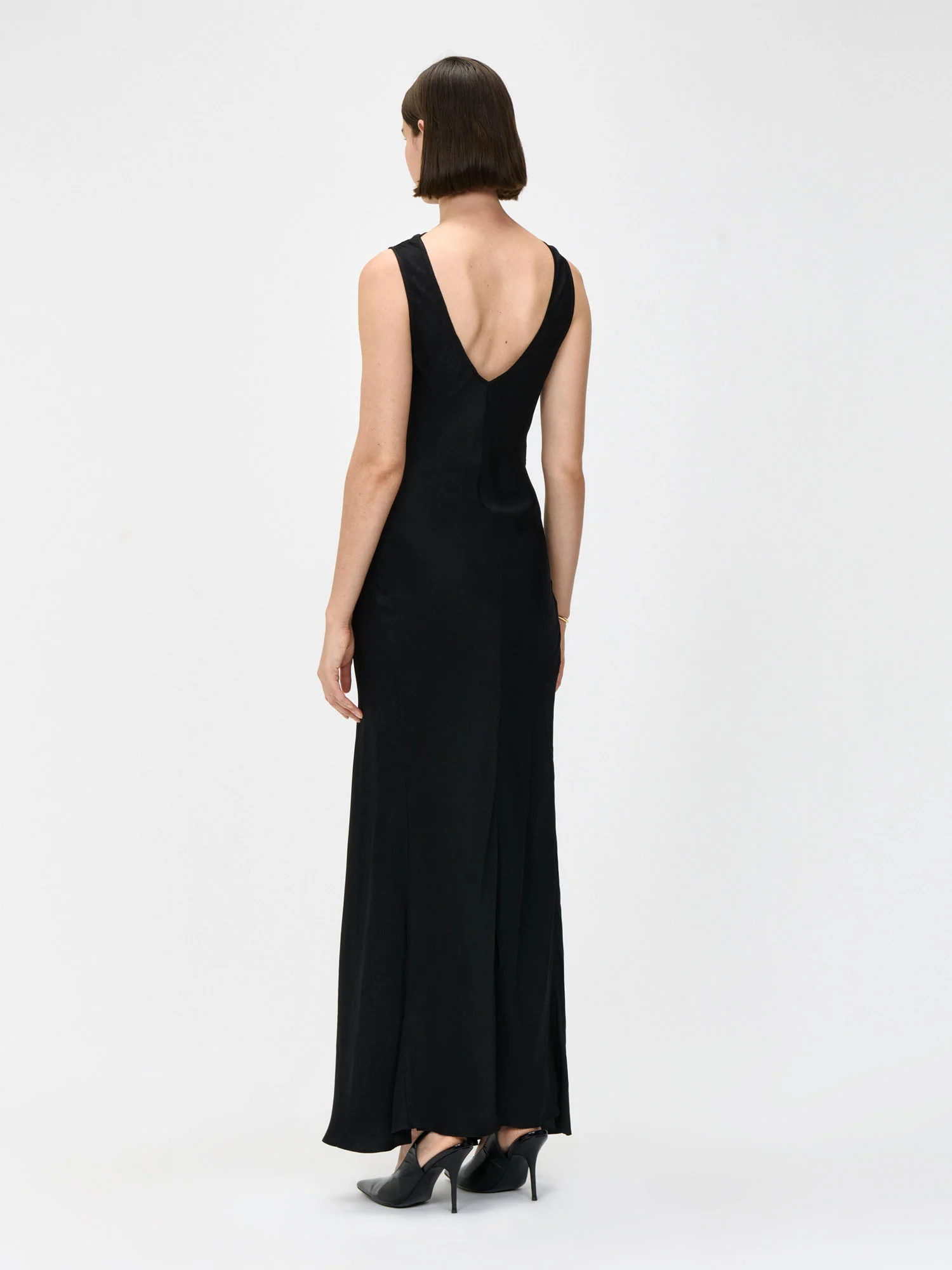 HAMMERED SATIN EMPIRE MAXI DRESS - Image 4