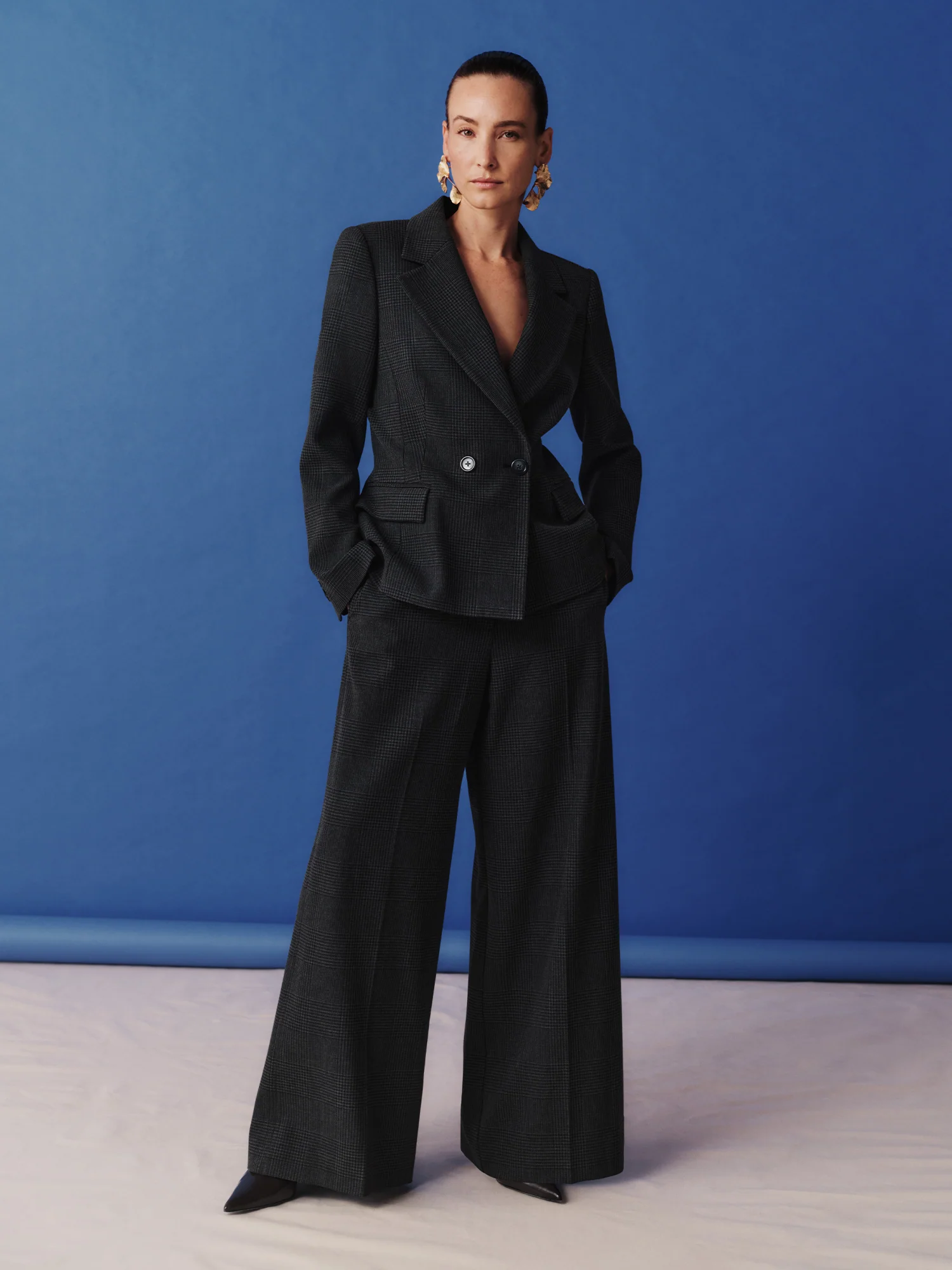 HOUNDSTOOTH CHECK WIDE LEG PANT - Image 4