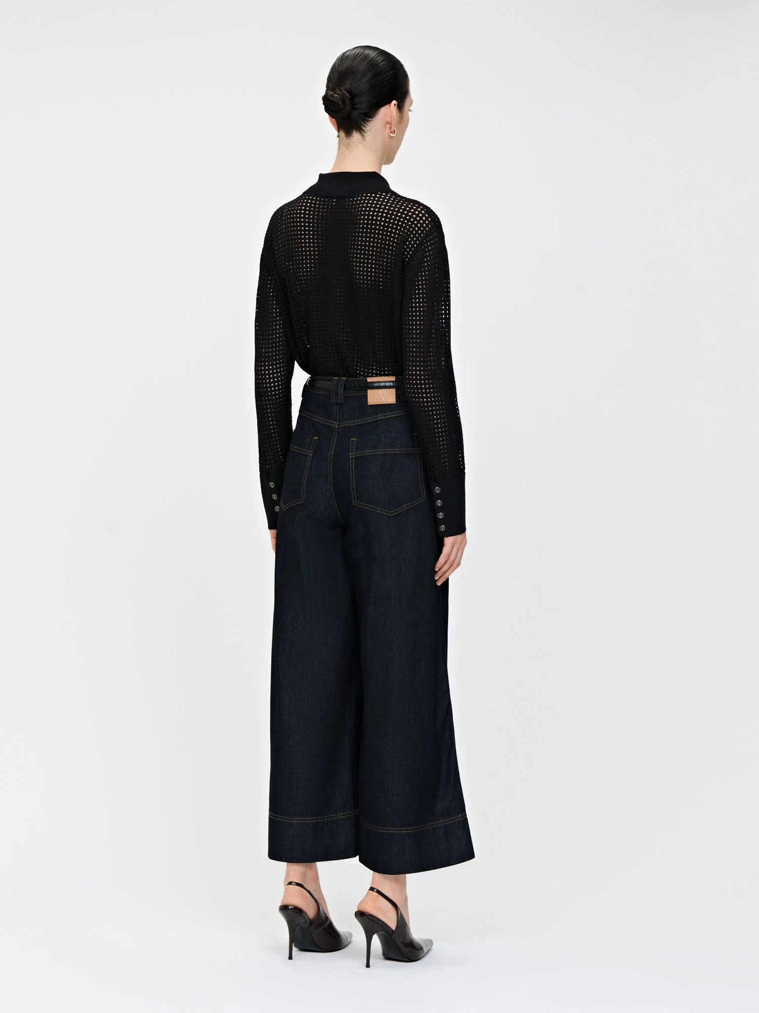 LONG SLEEVE MESH KNIT SHIRT - Image 3