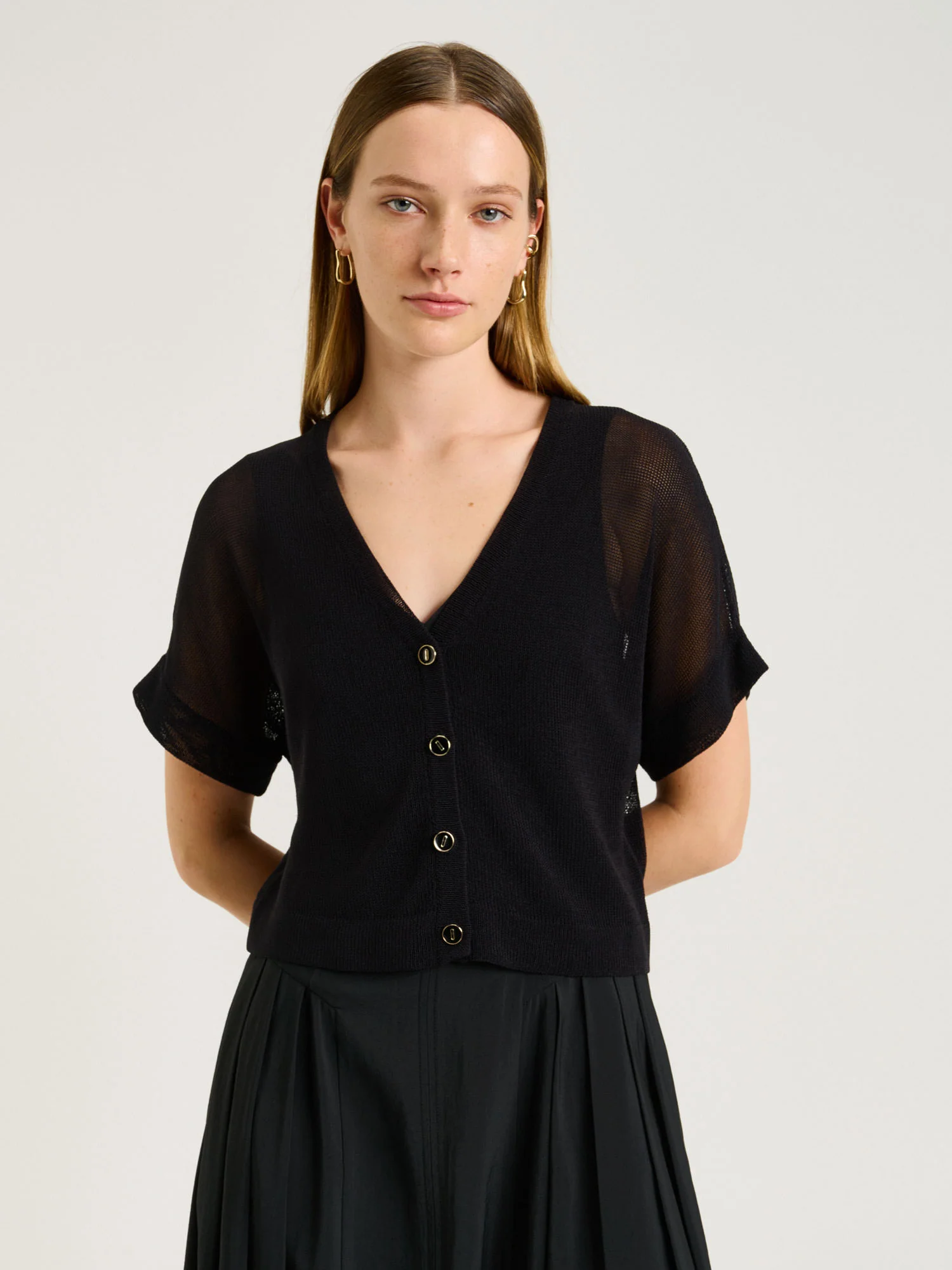 MESH KNIT CARDIGAN - Image 5