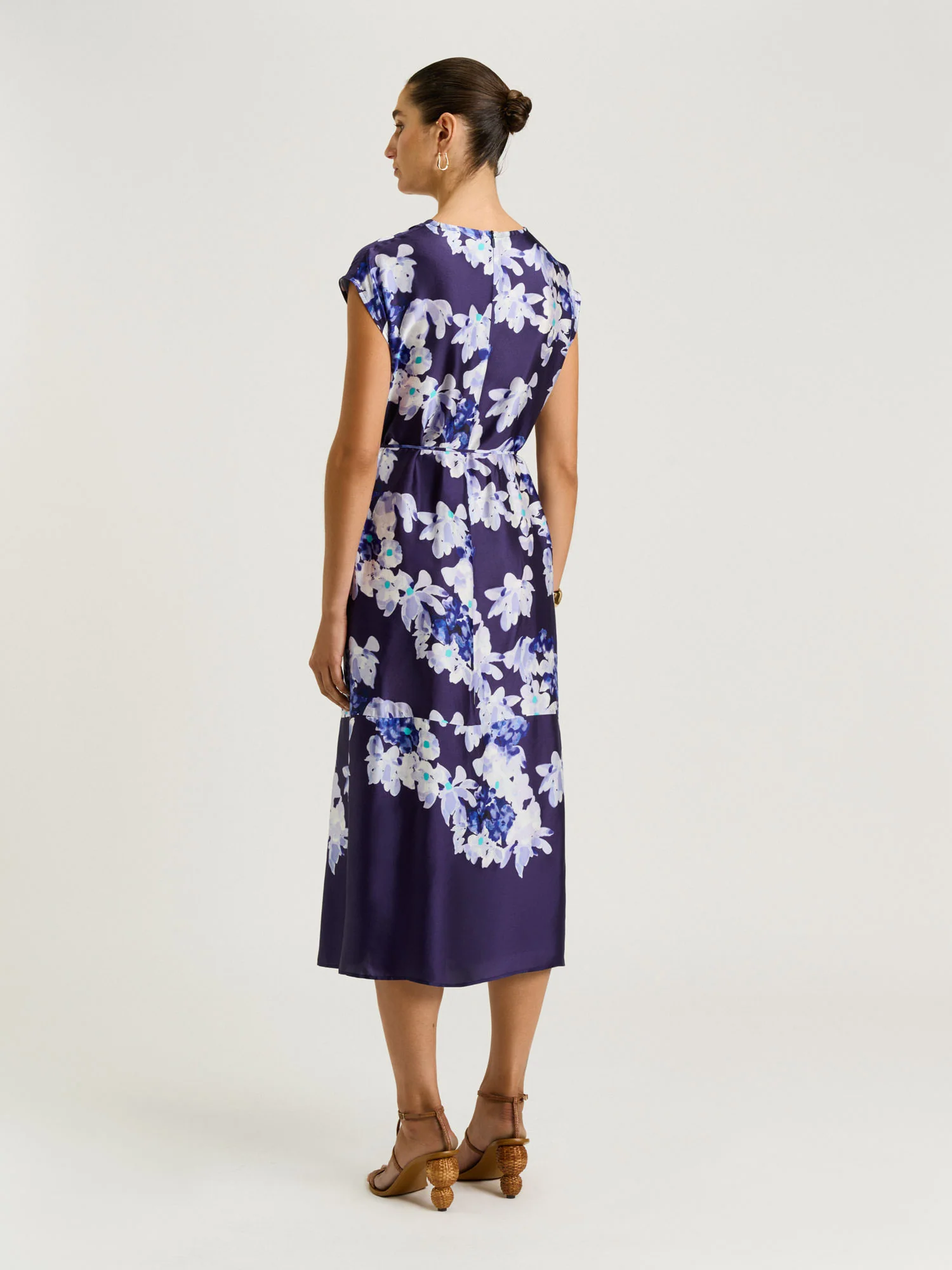 MIDNIGHT CLIMBING VINE SATIN MIDI DRESS - Image 5