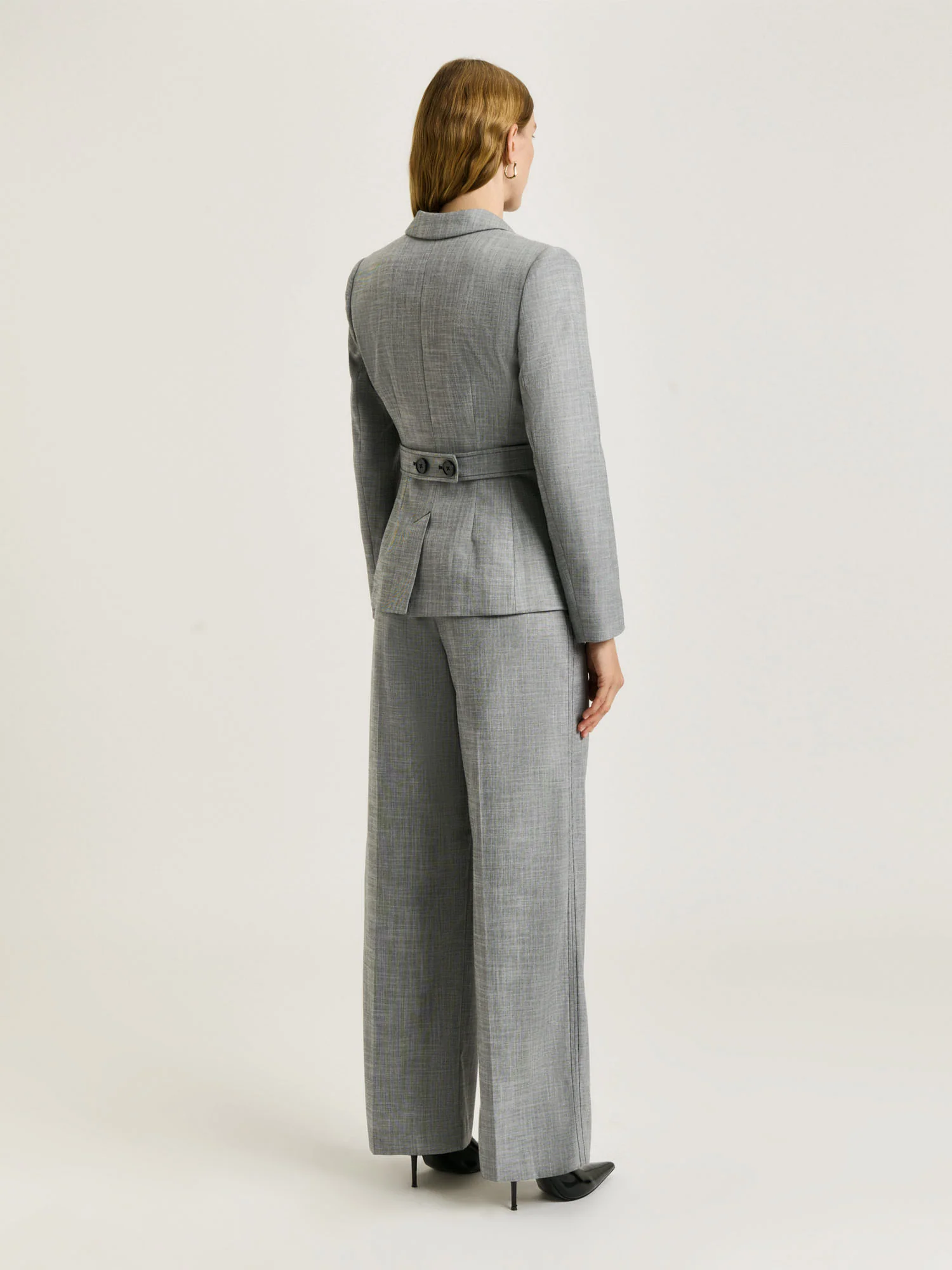 MONOCHROME TWILL BELTED BLAZER - Image 3