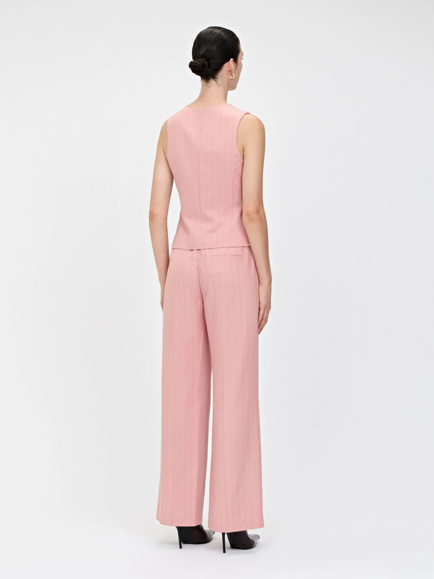 STRIPE TWILL FITTED WAISTCOAT - Image 3