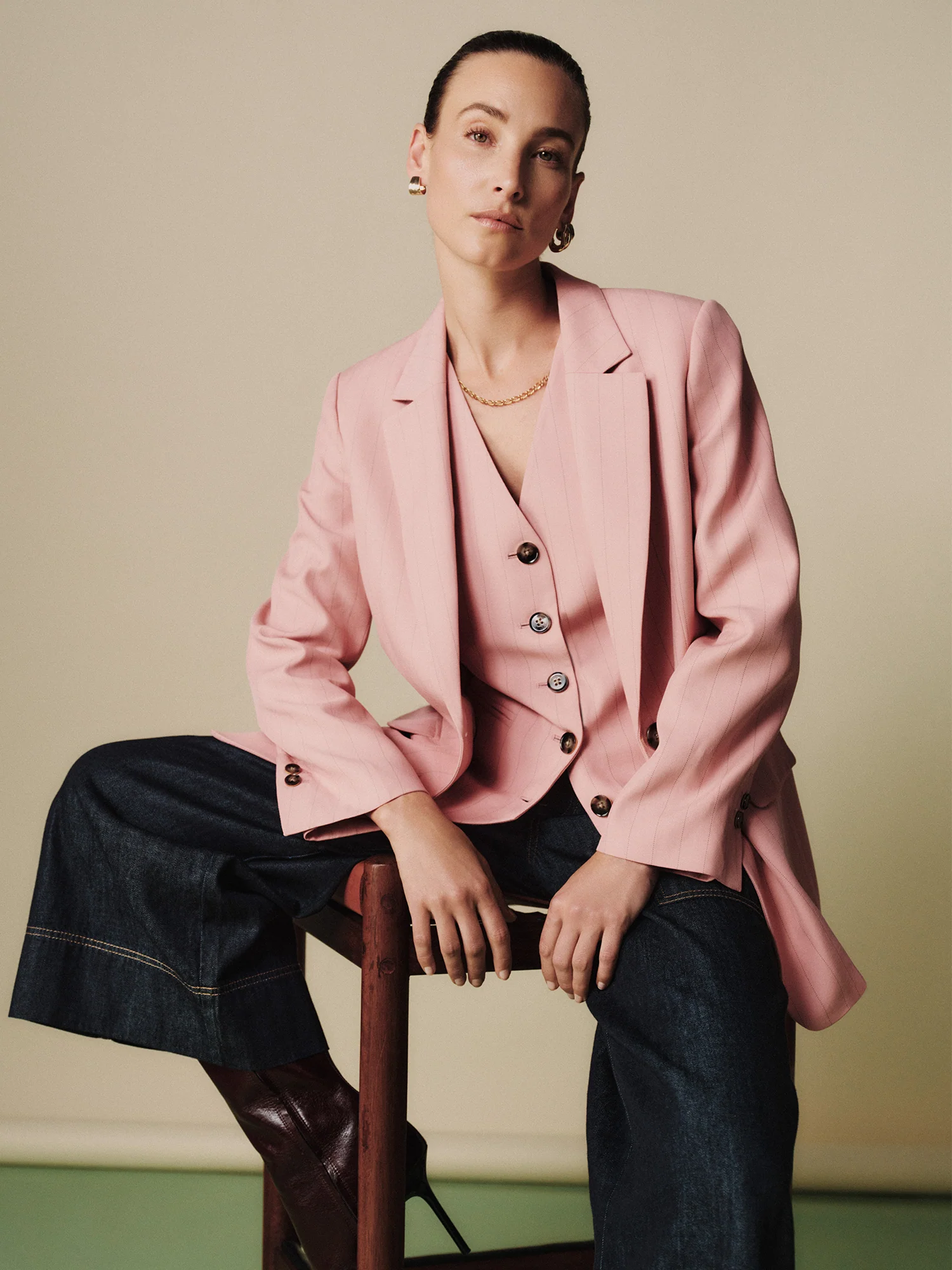 STRIPE TWILL FITTED WAISTCOAT - Image 6