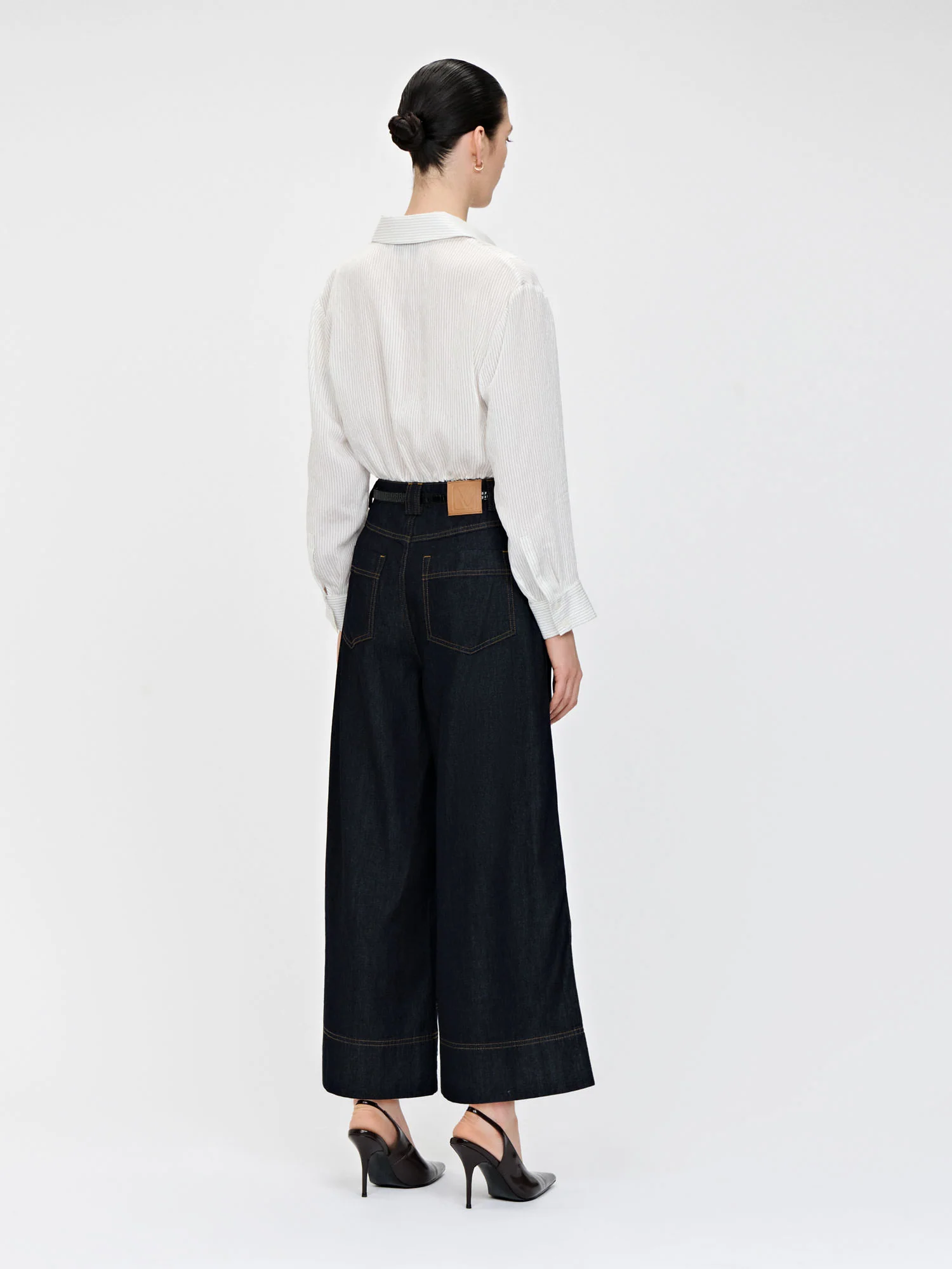 TENCEL DENIM WIDE CROPPED PANT - Image 4